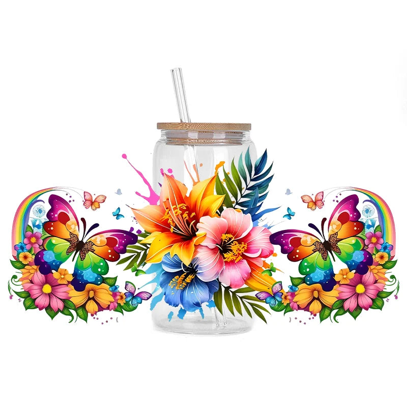 Colorful Butterfly Cup Wrap Sticker 🦋✨