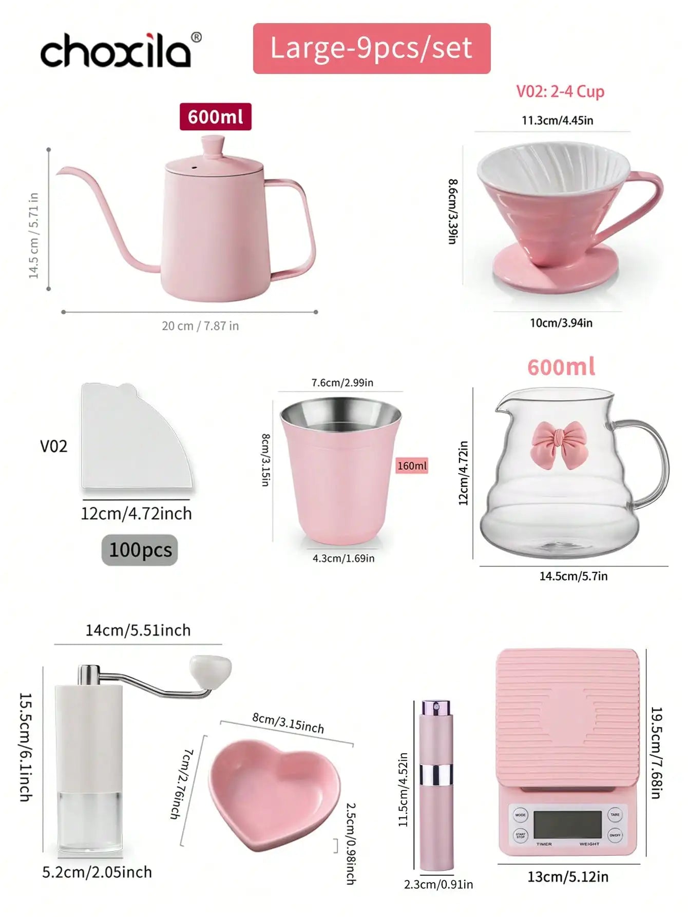 Pink Pour Over Coffee Set