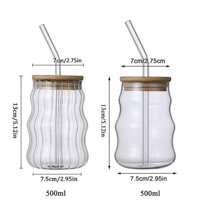 Heat-Resistant Striped Glass Cup 530ml [1]