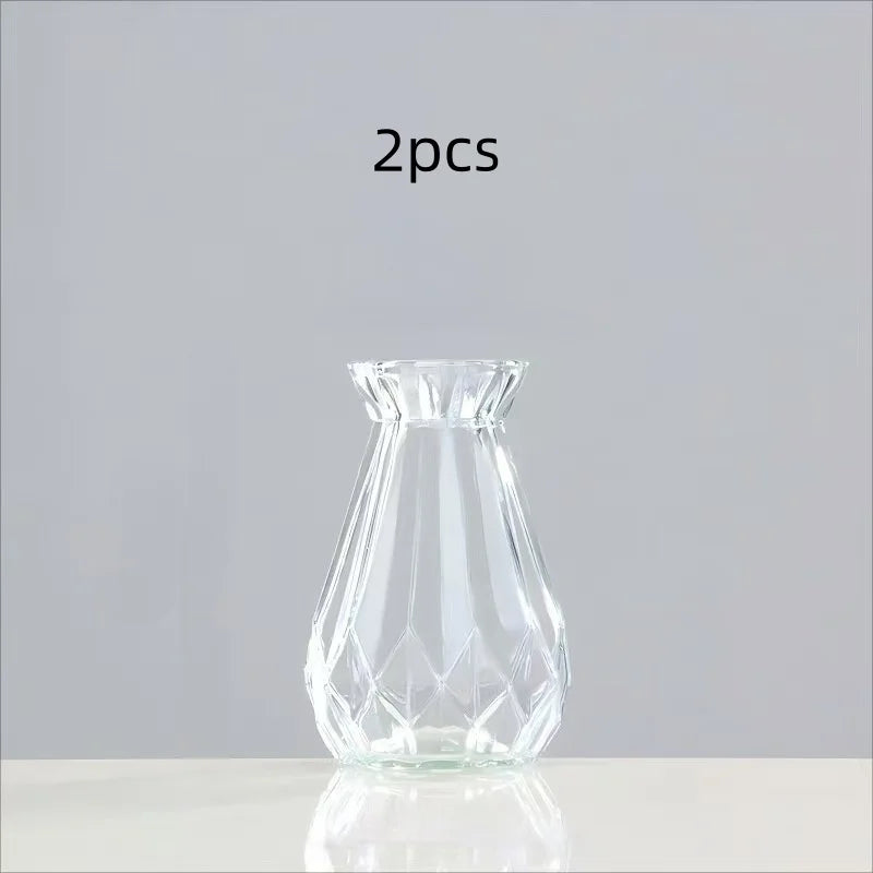 Minimalist Clear Glass Vase – Small Hydroponic Flower Vase for Home Décor