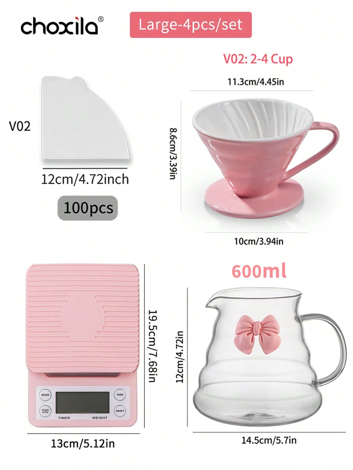 Pink Pour Over Coffee Set