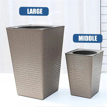 Plastic Bonsai Flowerpot Brick Pattern Self-absorbing Water Balcony Plant Pot Square Shape Plant Growth Cultivation Pot