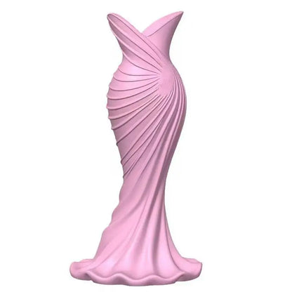 Elegant Dress Shape Plastic Vase – Modern Floral Home Decor