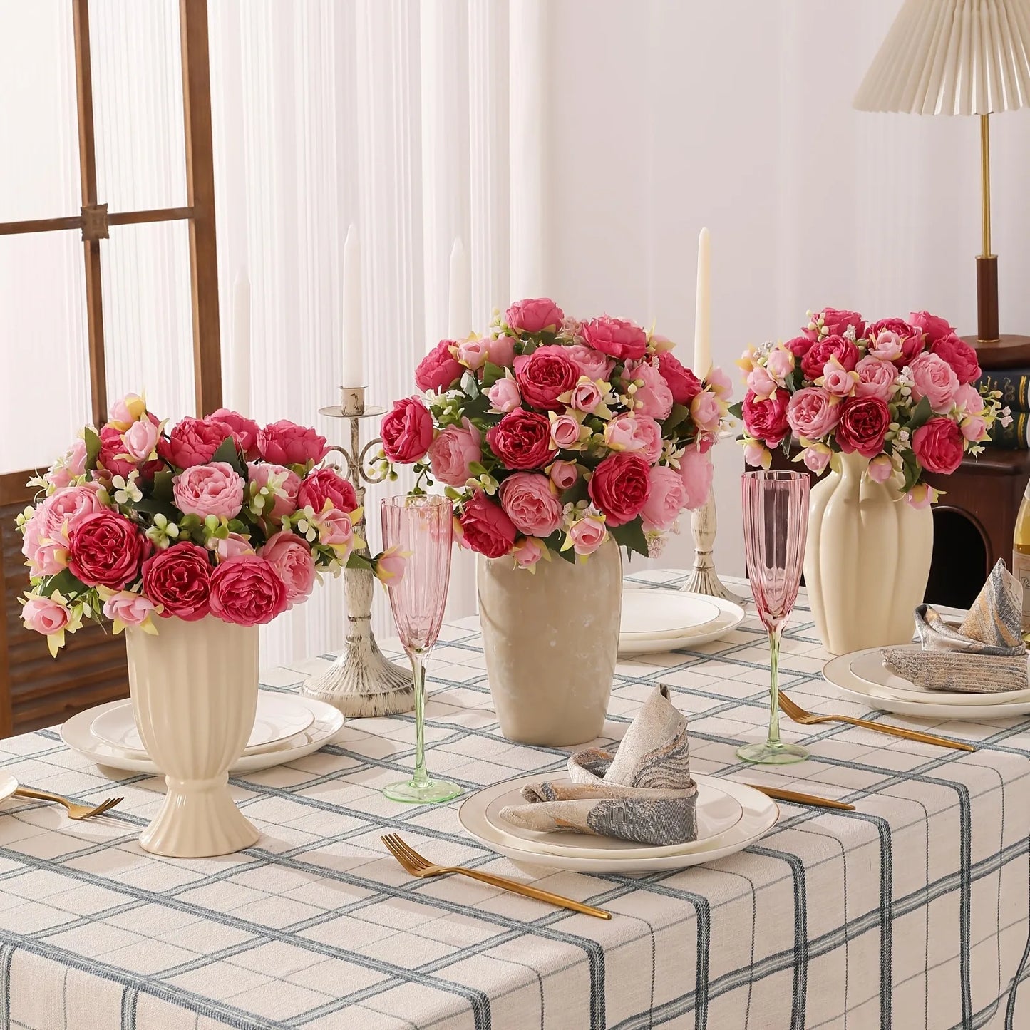 30CM Premium Silk Rose & Peony Artificial Flower Bouquet