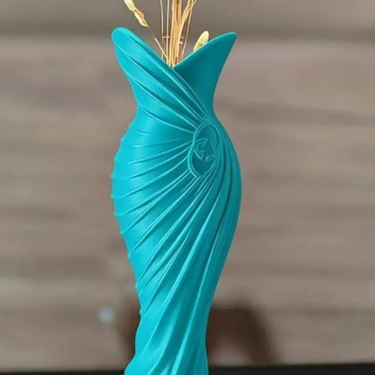Elegant Dress Shape Plastic Vase – Modern Floral Home Decor
