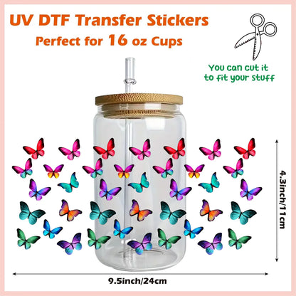 Colorful Butterfly Cup Wrap Sticker 🦋✨
