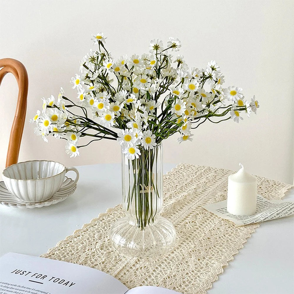 6Pcs Premium Silk White Daisy Artificial Flower Bouquet