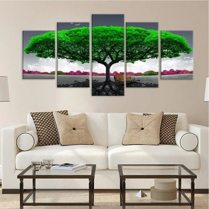 5Pcs/Set Modern Red Lucky Tree Wall Art Canvas Posters
