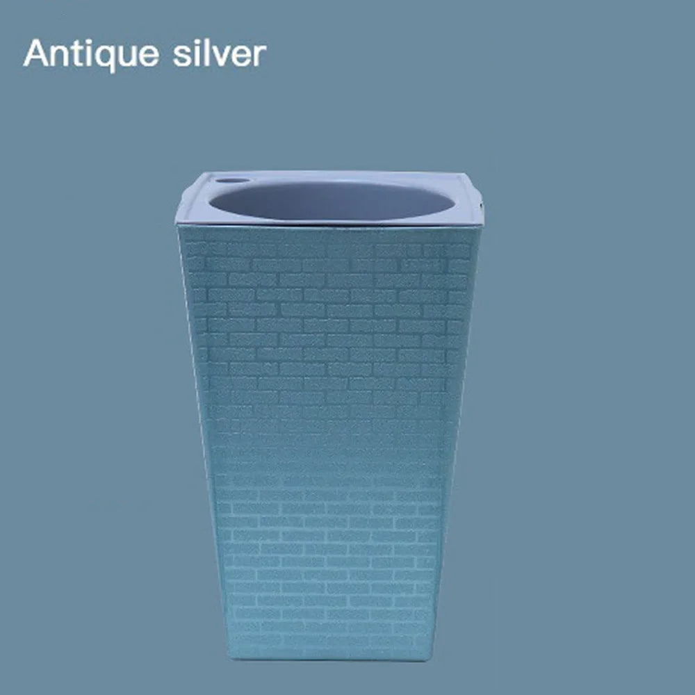 Plastic Bonsai Flowerpot Brick Pattern Self-absorbing Water Balcony Plant Pot Square Shape Plant Growth Cultivation Pot