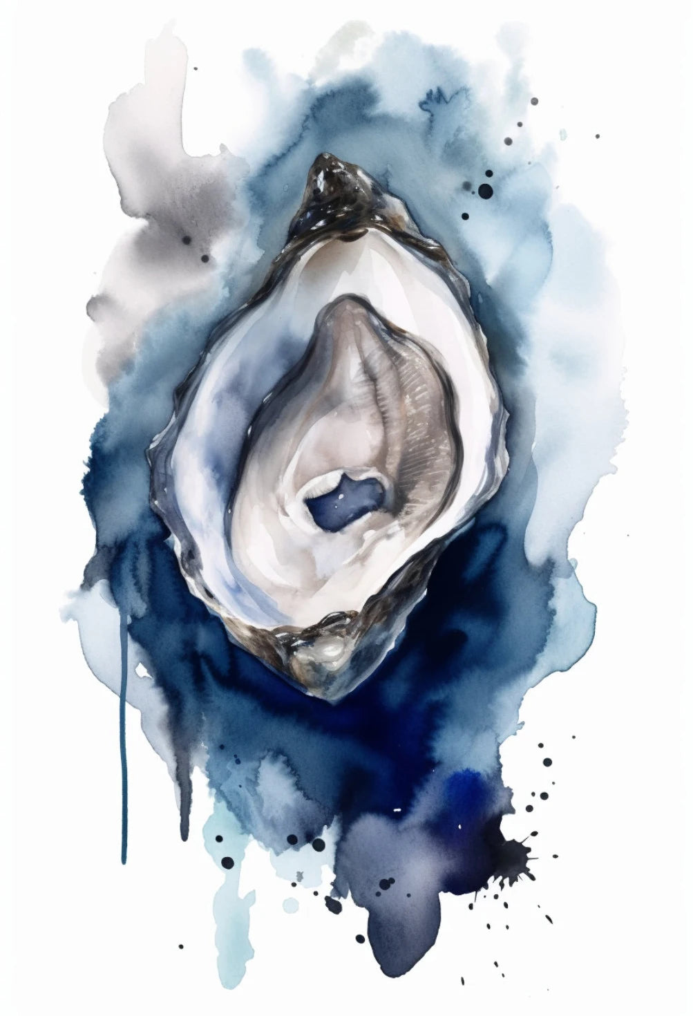 Watercolor Blue Coastal Sea Creatures Canvas Wall Art Posters