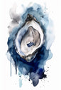 Watercolor Blue Coastal Sea Creatures Canvas Wall Art Posters