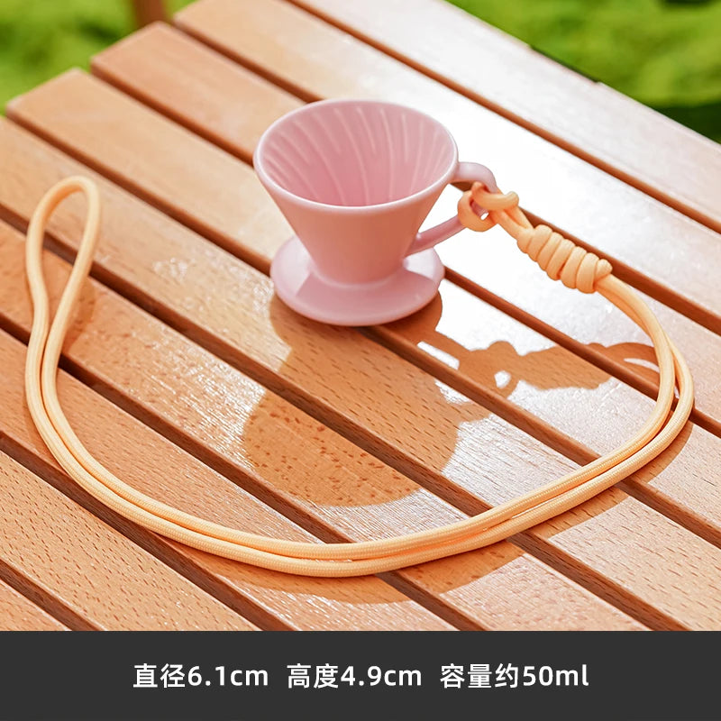 Mini Ceramic Reusable Coffee Dripper Handheld Extra Wide Pour Over Brewing Filters