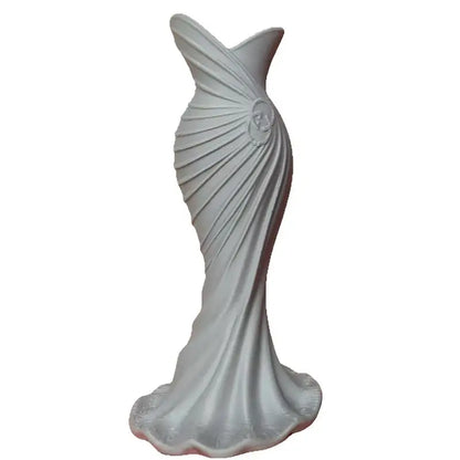 Elegant Dress Shape Plastic Vase – Modern Floral Home Decor