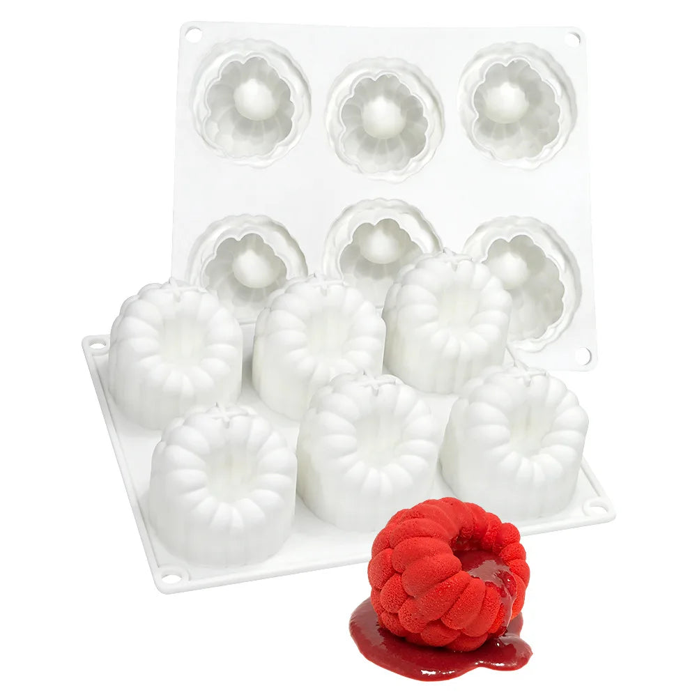 6-Cavity Raspberry Silicone Dessert Mold