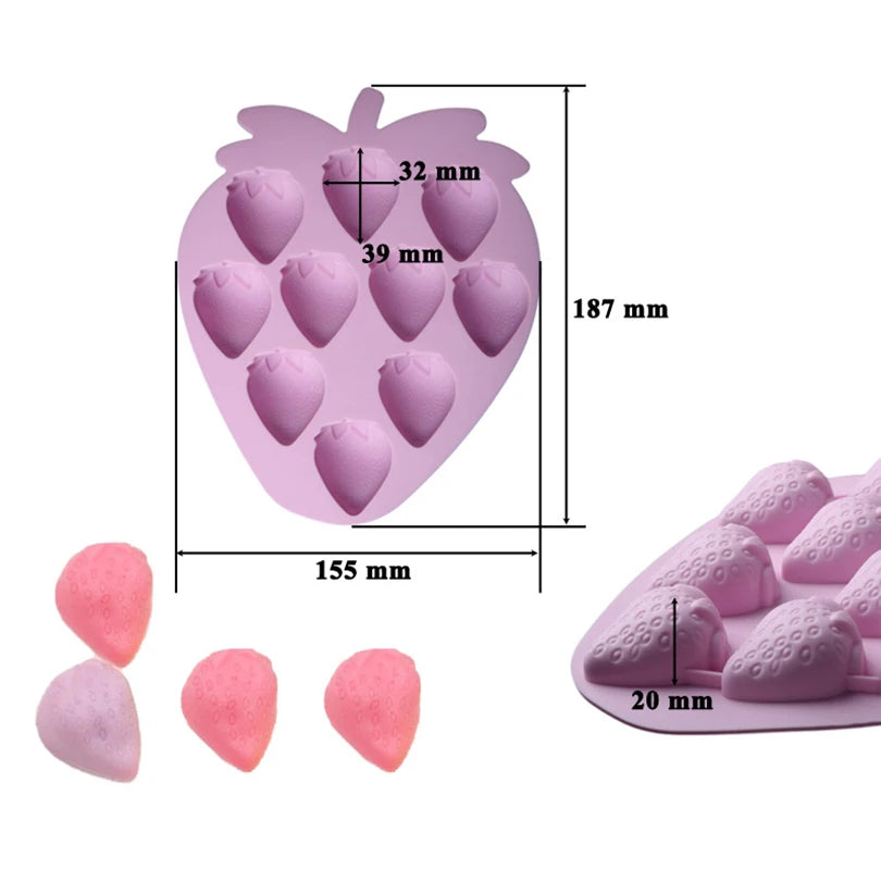 6-Cavity Raspberry Silicone Dessert Mold