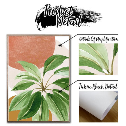 Modern Nordic Style Spring Green Plant Leaf Canvas Poster