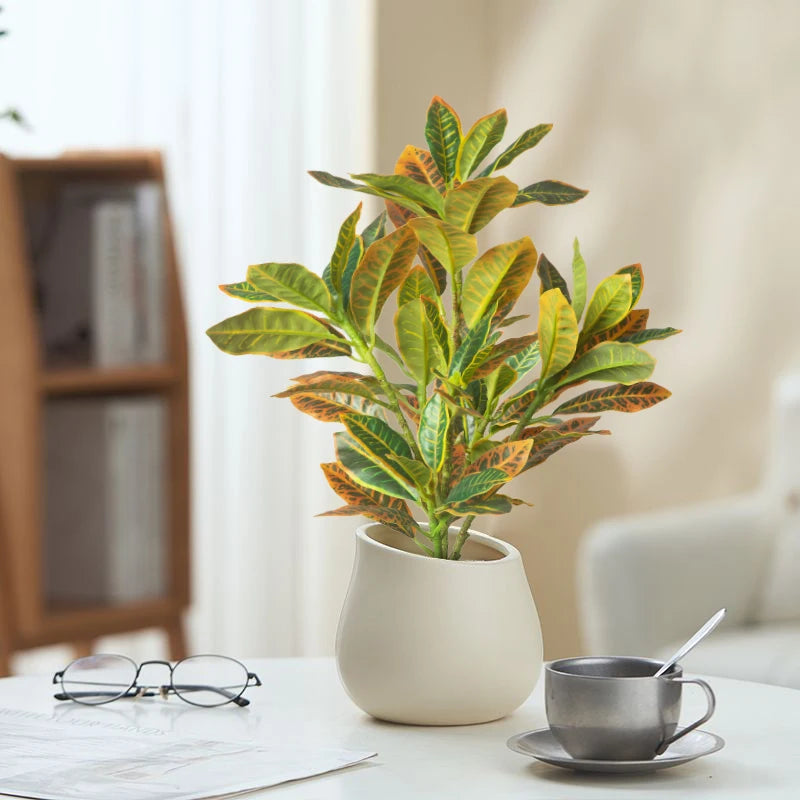 24-41cm Artificial Ficus Tree – Realistic Tropical Green Plant Decor
