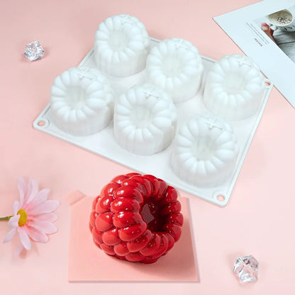 6-Cavity Raspberry Silicone Dessert Mold
