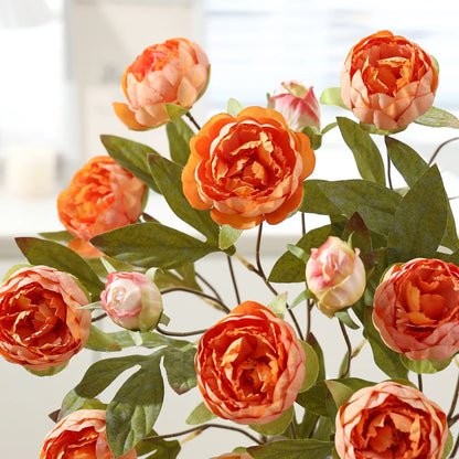 63CM Premium Long-Stem Silk Peony Artificial Flower Bouquet