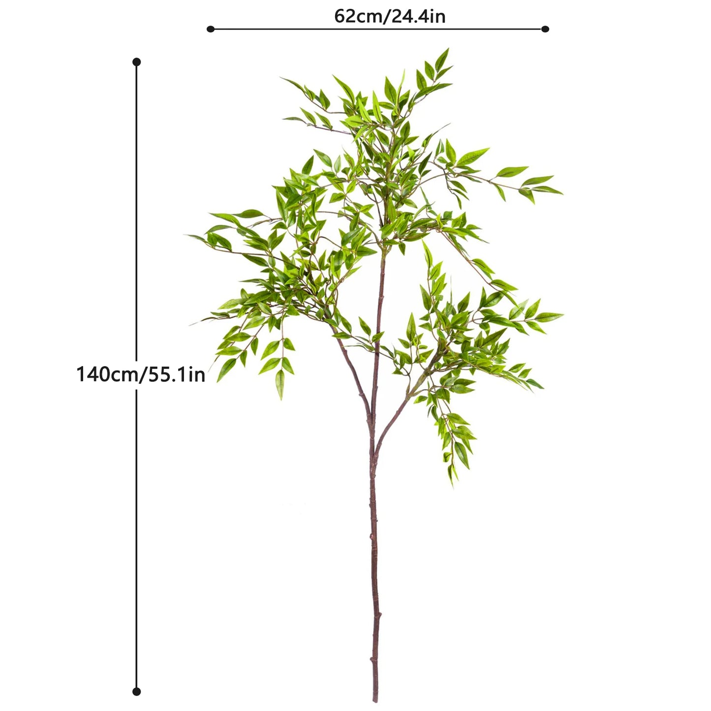 76-140cm (55.1 in)  Artificial Bamboo Tree Branch – Realistic Green Plant Decor