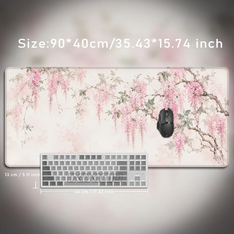 Mouse Pad Pink Flowers Gaming XL Home Computer New Mousepad XXL Desk Mats Office Natural Rubber Non-Slip Gaming laptop Table Mat