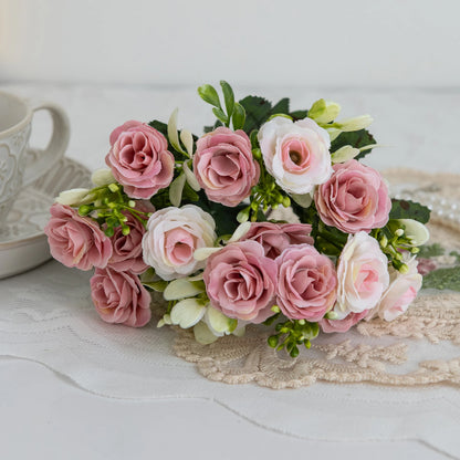 Silk Rose For Wedding arch Christmas Wreath Decoration Home Room bonsai Photography prop Valentine's Day Artificial Fake Flowers