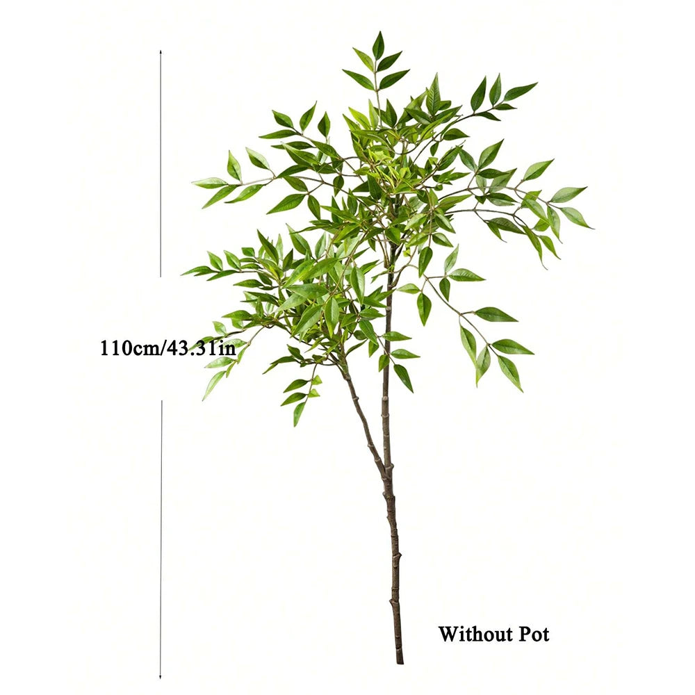 75-140cm Artificial Nandina Tree – Tall Green Plant Decor for Home & Office