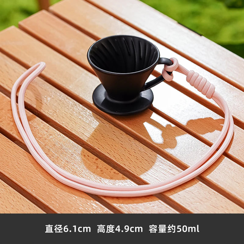 Mini Ceramic Reusable Coffee Dripper Handheld Extra Wide Pour Over Brewing Filters