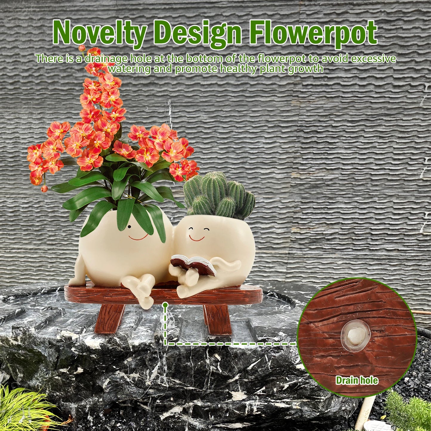 Cute Chair Smile Face Planter