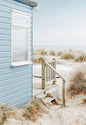 Beach Coastal Ocean Landscape Canvas Poster with Pampas Grass