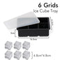 Ice Cube Tray Silicone Ice Ball Freezer Mold Square Ice Cube Maker with Lid 4/6/8 Grids for Whiskey Cocktail Coffee Accessories