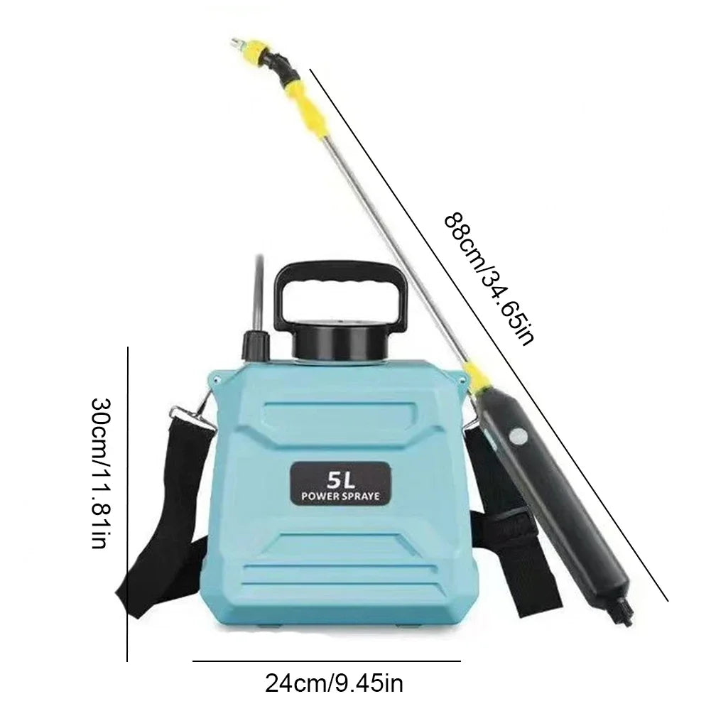 5/8L Battery Powered Sprayer with USB Rechargeable Handle and Retractable Wand Water Sprayer for Garden Lawn and Other Cleaning