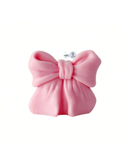 1pc Bow scented Candle, 3D Bow Design Long-Lasting Fragrance, Suitable For Home Decoration, Perfect Valentine&