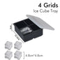 Ice Cube Tray Silicone Ice Ball Freezer Mold Square Ice Cube Maker with Lid 4/6/8 Grids for Whiskey Cocktail Coffee Accessories