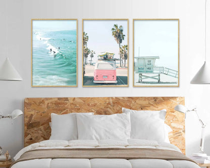 1/6pcs Pastel Blue Beach Surfing Canvas