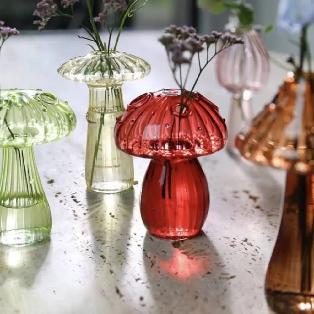 Mushroom Shaped Glass Vase – Hydroponic Plant & Home Decor