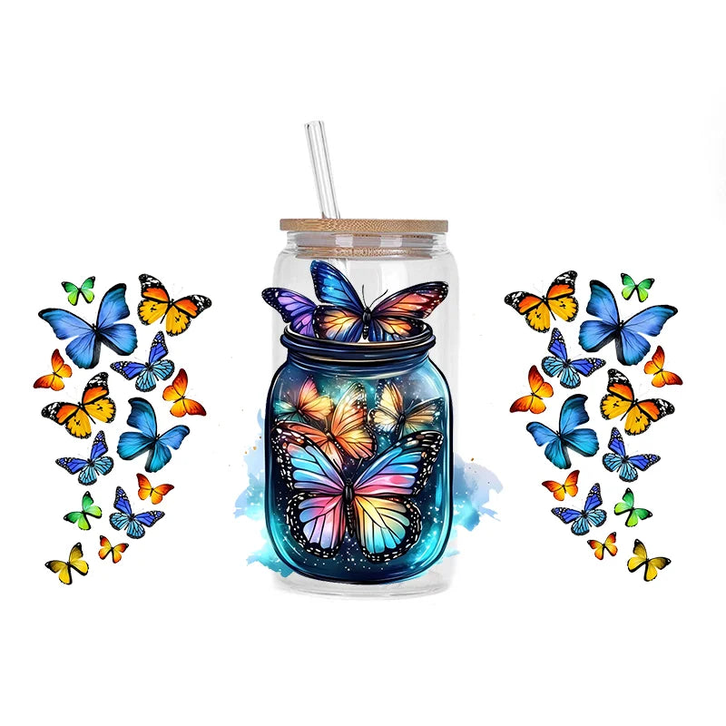 Colorful Butterfly Cup Wrap Sticker 🦋✨