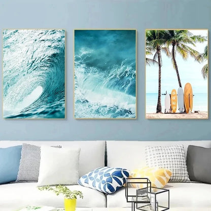 Summer Beach Palm Tree Wall Art Poster 🌴☀️🌊