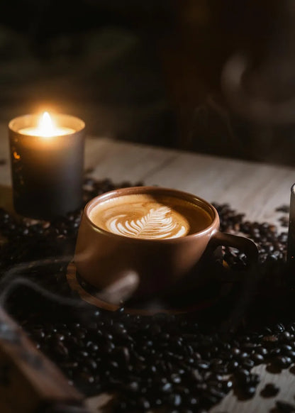 Coffee Cup And Beans Photograph Posters Delicious Coffee Latte Breakfast Prints Canvas Painting Wall Art Picture Home Room Decor