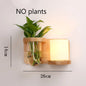 Modern Wooden LED Wall Lamp with Green Plant Design – Nordic Home Decor