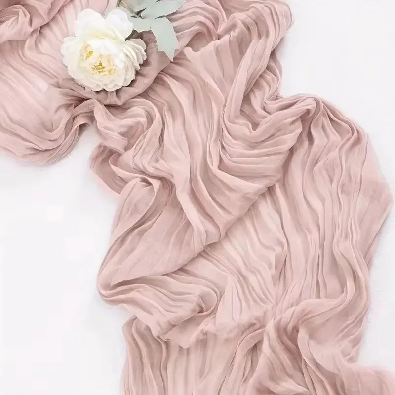 Gauze Table Runner Dinning  Decoration 90*300CM Rustic Country Boho Beach Wedding Party Table Decor Christmas Table Runners
