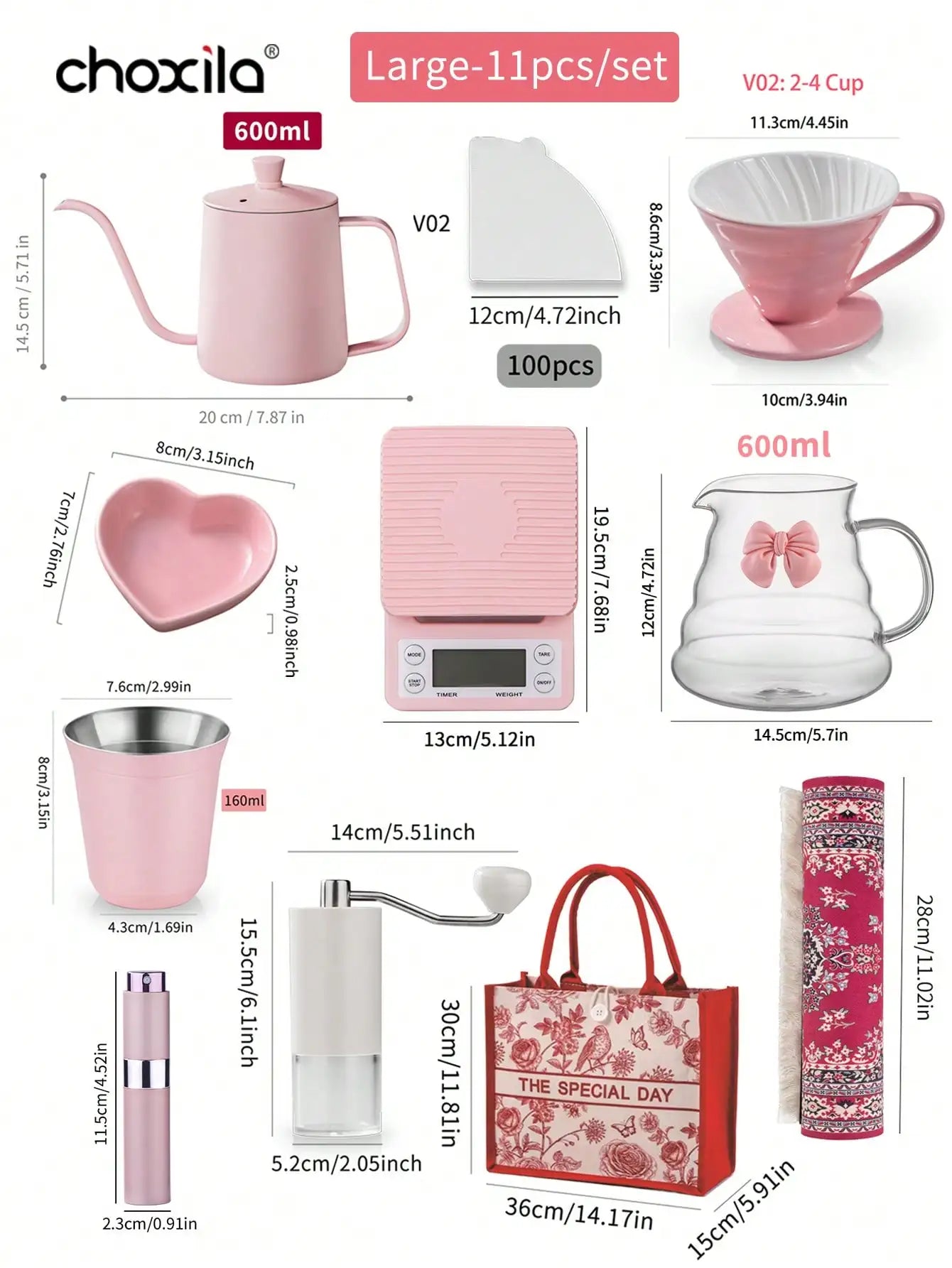 Pink Pour Over Coffee Set