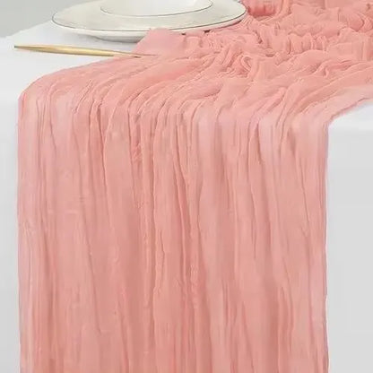 Gauze Table Runner Dinning  Decoration 90*300CM Rustic Country Boho Beach Wedding Party Table Decor Christmas Table Runners