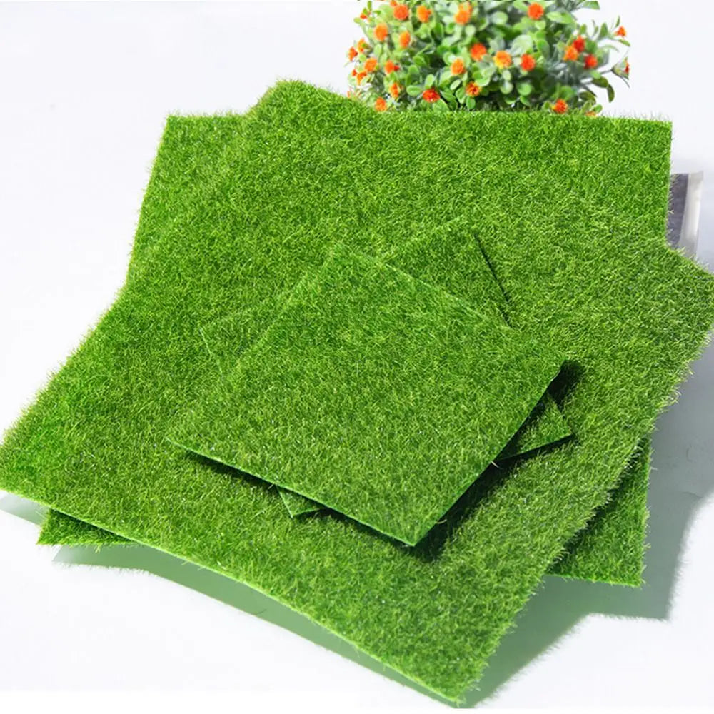 1Pc 15*15/30*30cm Artificial Grassland Simulation Moss Lawn Turf Fake Green Grass Mat Carpet DIY Micro Landscape Garden Decor