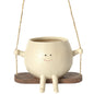 Resin Swing Smile Face Flower Pot