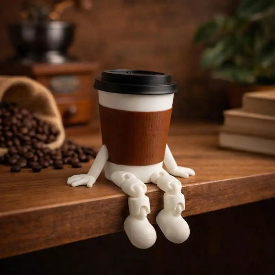 Articulated Coffee Figures, Cute Coffee Cup &amp; Coffee Bean Desk Decor, Fidget Toys for Coffee Lovers, Home Office Ornaments