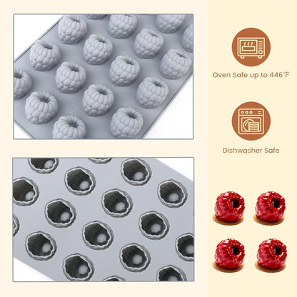 1 3D Raspberry Silicone Mold – Mousse, Chocolate & Cake Decorating Tool