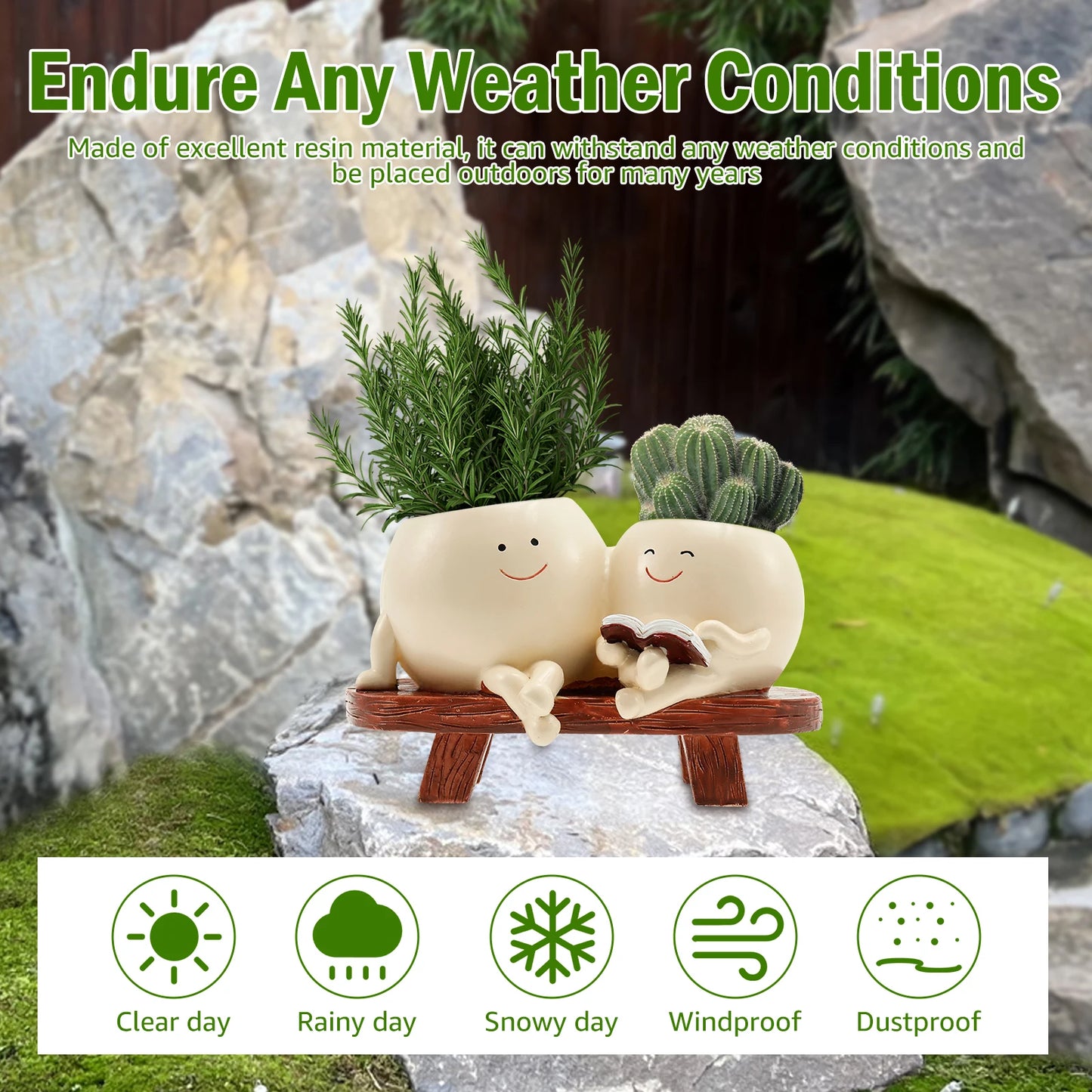 Cute Chair Smile Face Planter