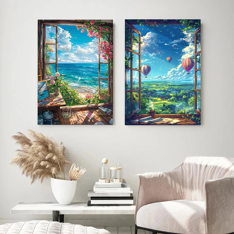Seaside Villa & Beach Life Poster | Modern Coastal Wall Decor