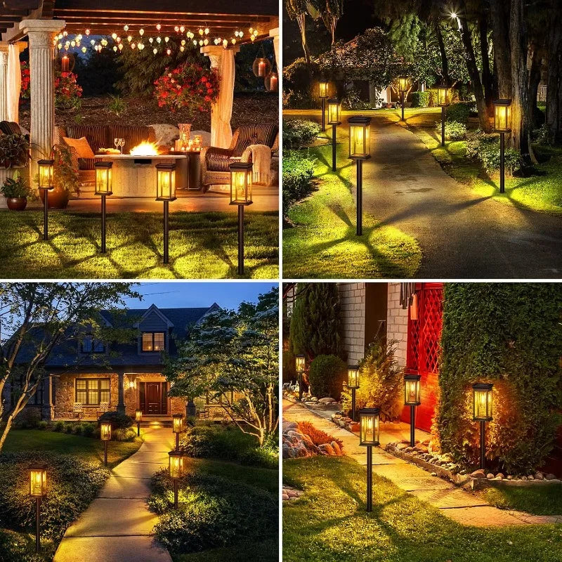 Solar Garden Lights LED Solar Pathway Lights Outdoor Waterproof Auto on/Off for Landscape  Yard Walkway Lawn Lighting Warm White